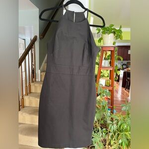 Banana Republic Black Halter Dress 60% Heavyweight Cotton Size 8